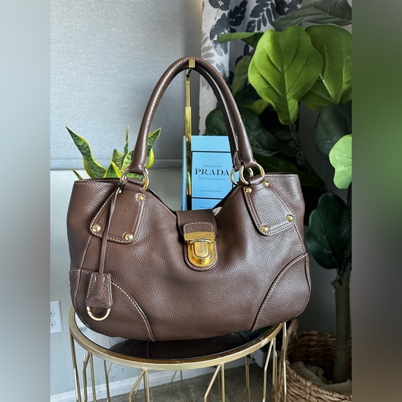 Prada Handbags - Prada Vitello Daino Leather Handbag